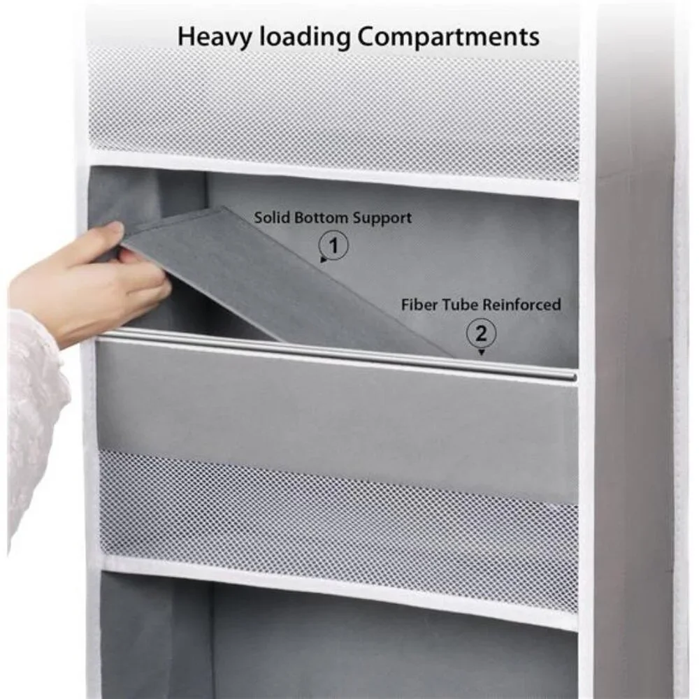 Gray Door Hanging Organizer Nursery Closet Cabinet Baby Storage with 4 Pockets‎